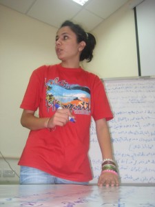 Fedaa al Centro di Nablus, al corso sui diritti dei minori, Nablus. Credits Marta Quattrocchi/OxfamItalia