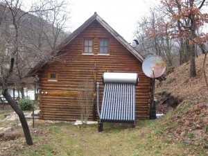 Bosnia and Herzegovina. Solar panels in a household in Konjic 