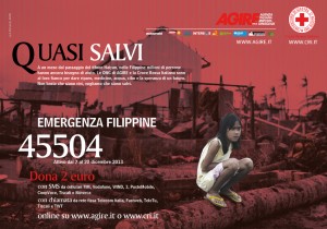 Contribuisci anche tu ad aiutare la popolazione filippina con AGIRE invia sms al 45504