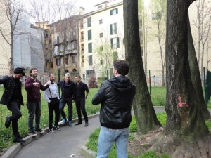 I Nuju durante il provino fotografico per Oxjam Nuju Oxjam