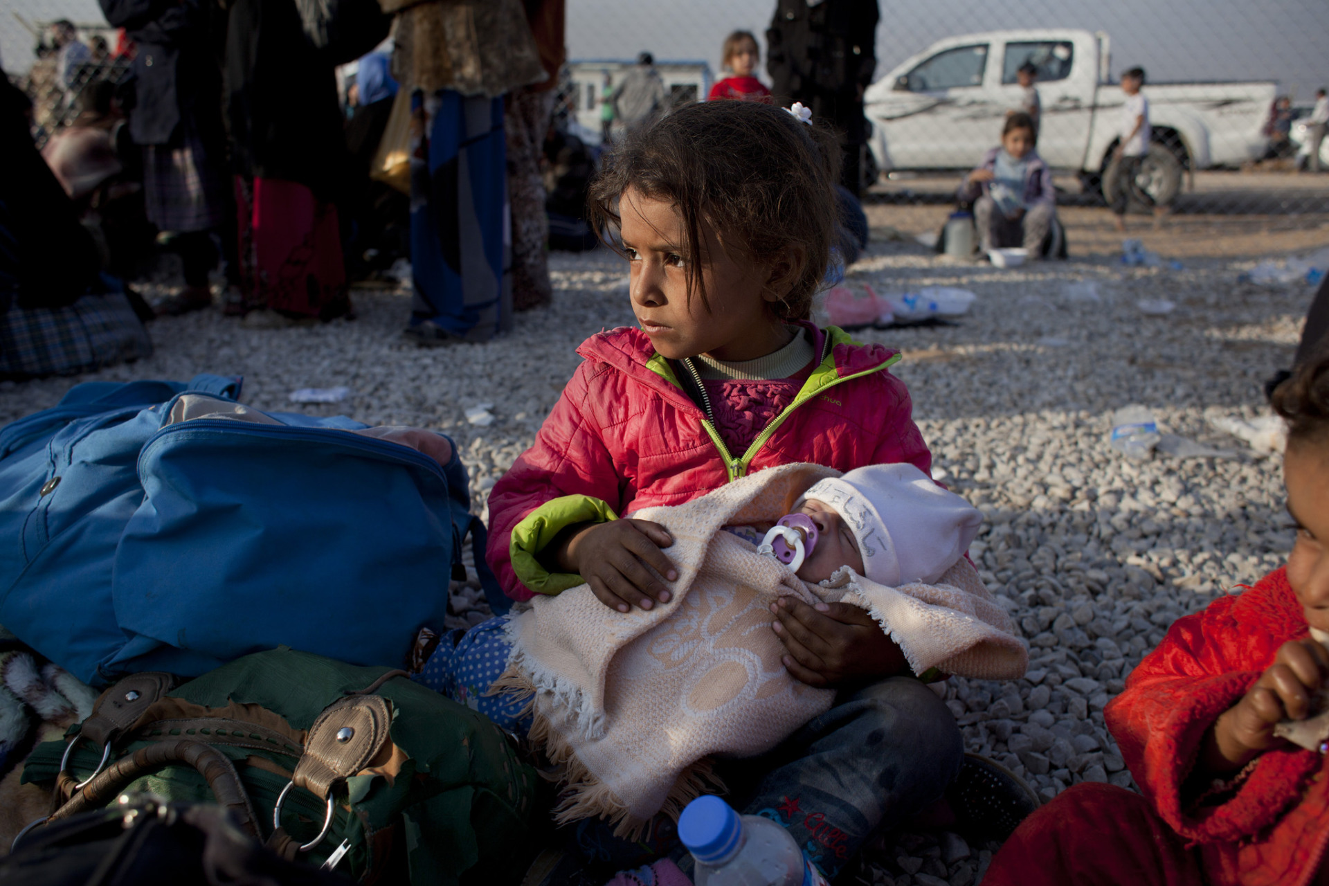 Fuga civili a Mosul - Profughi nel campo di Hassansham