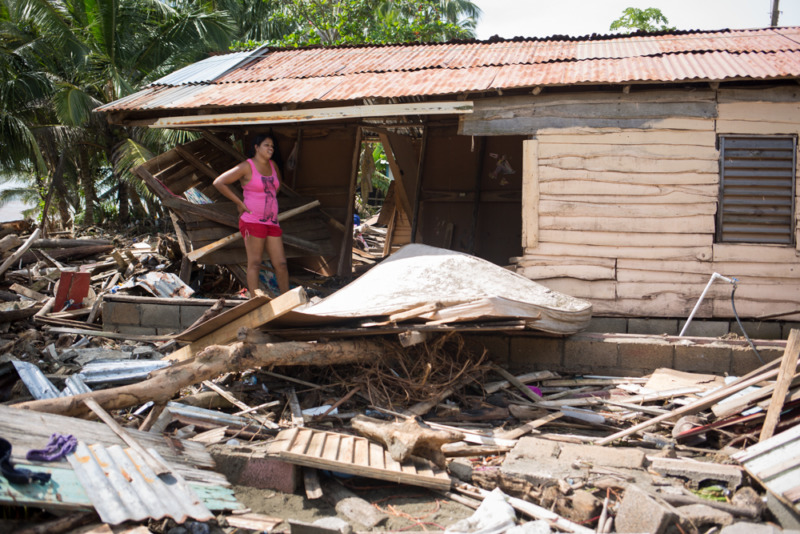Una abitazione danneggiata da Irma in Dominicana