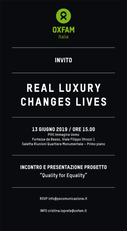 L’eccellenza della moda italiana al fianco di Oxfam per contrastare la povertà in Italia