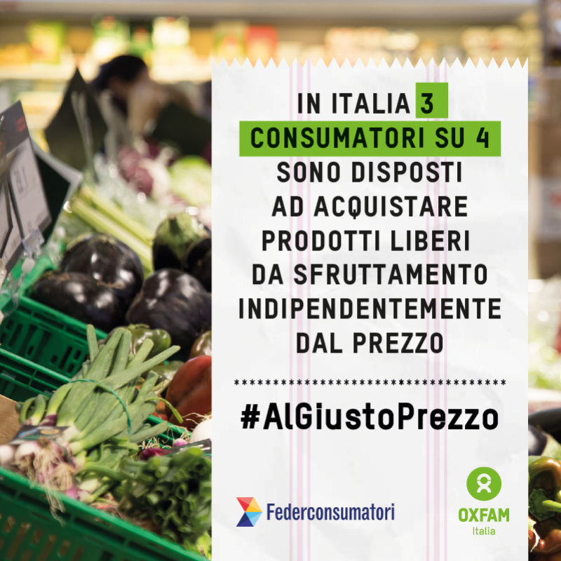 In Italia 3 consumatori su 4 sono disposti ad acquistare prodotti liberi da sfruttamento indipendentemente dal prezzo