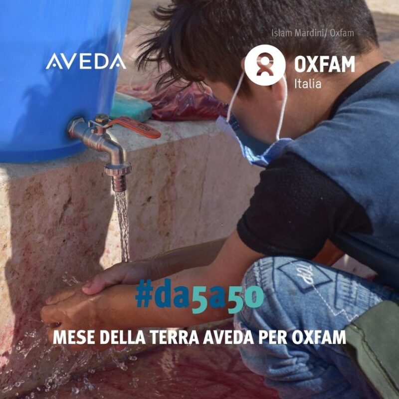 Mese della Terra 2023, la campagna #Da5a50 di Oxfam e Aveda per portare acqua nelle emergenze.