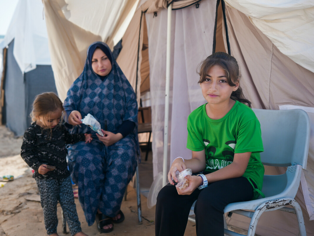 Una delle famiglie che hanno trovato rifugio nello stesso accampamento di Saed. 