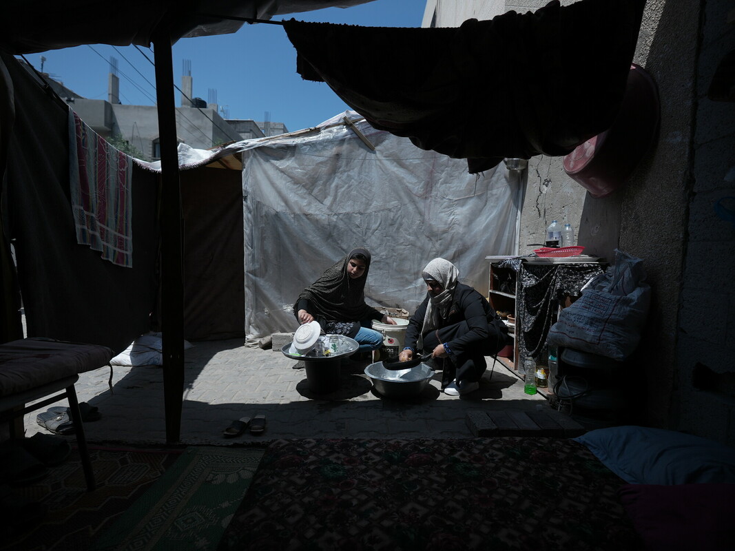 Per gli sfollati, gli aiuti umanitari rappresentano ormai l’unica fonte di sostentamento. Foto: Alef Multimedia/Oxfam